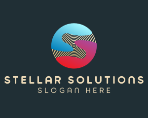 Gradient Sphere Letter S logo design