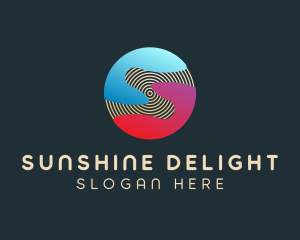 Gradient Sphere Letter S logo design