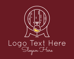 Wine Bar - Minimalist Wine Barrel logo design