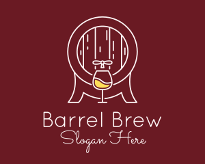 Minimalist Wine Barrel  logo design