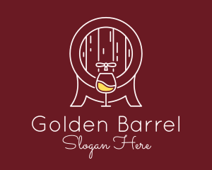 Minimalist Wine Barrel  logo design