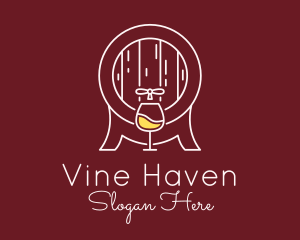 Minimalist Wine Barrel  logo design