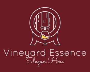 Minimalist Wine Barrel  logo design