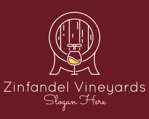 Minimalist Wine Barrel  logo design