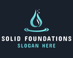 Water Station - Liquid Water Droplet logo design