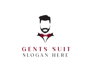 Hipster Gentleman Suit logo design