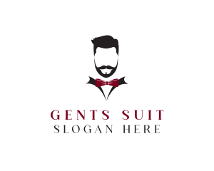 Hipster Gentleman Suit logo design