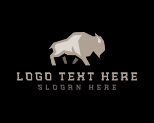 Strong - Bison Buffalo Cattle logo design