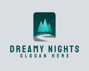 Night Star Tree  logo design