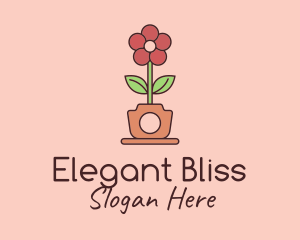 Camera Lens - Flower Pot Photography logo design