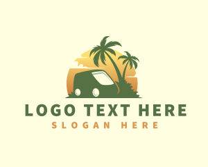 Camper Van - Outdoor Vacation Minivan logo design