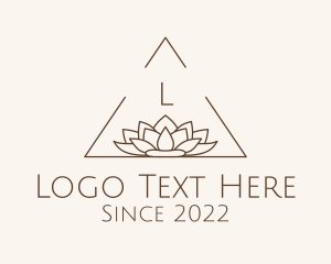 Flower Arrangement - Triangle Wellness Lotus logo design