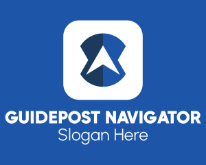 Blue Navigation Application logo design