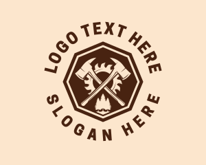 Rustic - Axe Wood Workshop logo design