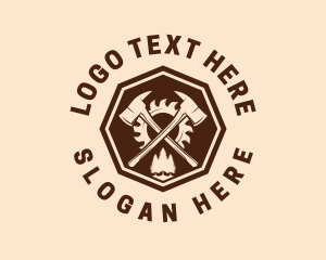 Octagon - Axe Wood Workshop logo design