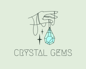 Feminine Gemstone Hand logo design