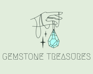 Feminine Gemstone Hand logo design