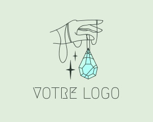 Manicure - Feminine Gemstone Hand logo design