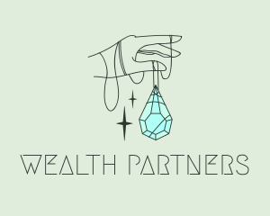 Feminine Gemstone Hand logo design