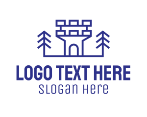 Lot - Medieval Turret Woods logo design