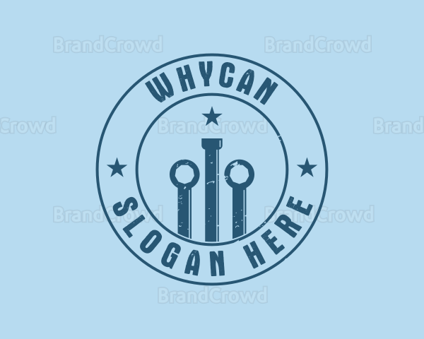 Pipe Wrench Plumber Logo