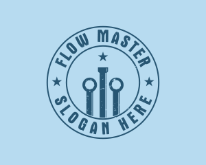 Drain - Pipe Wrench Plumber logo design