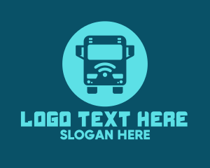 Vehicle - Blue Wifi Bus logo design
