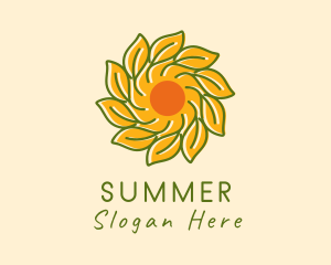 Farm Sun Leaves logo design