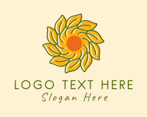 Teahouse - Farm Sun Leaves logo design