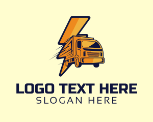 Online Shopping - Lightning Fast Courier logo design