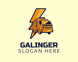 Truck - Lightning Fast Courier logo design
