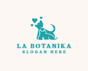 Cat Dog Pet Care Logo