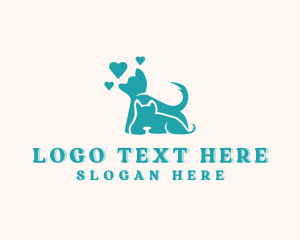 Cat Dog Pet Care Logo