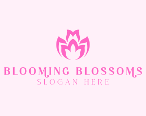 Blooming - Pink Flower Bloom logo design