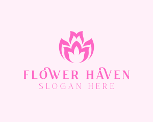 Pink Flower Spa logo design