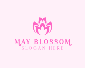 Pink Flower Spa logo design