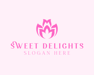 Pink Flower Spa logo design