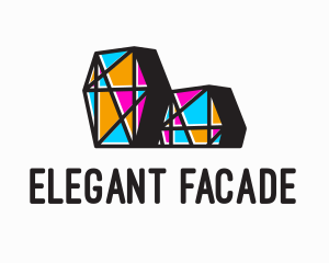 Facade - Stained Glass Architecture logo design