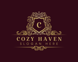 Luxury Elegant Crown Shield logo design