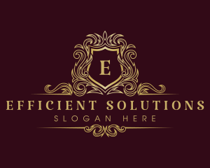 Luxury Elegant Crown Shield logo design