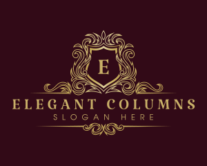 Luxury Elegant Crown Shield logo design