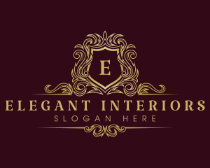 Luxury Elegant Crown Shield logo design