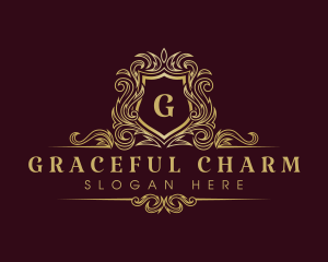 Luxury Elegant Crown Shield logo design