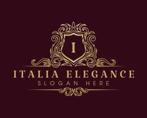 Luxury Elegant Crown Shield logo design