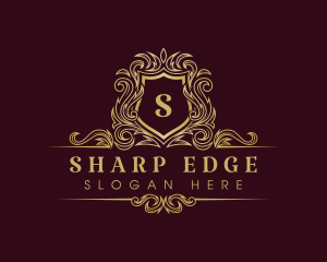 Luxury Elegant Crown Shield logo design