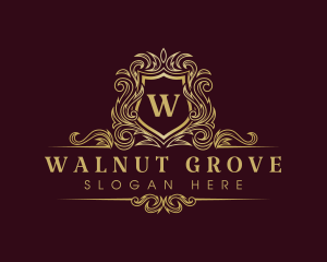 Luxury Elegant Crown Shield logo design