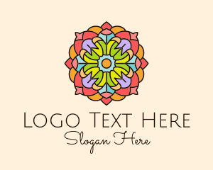 Christmas - Floral Stained Glass logo design