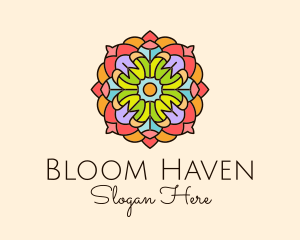 Floriculture - Floral Stained Glass logo design