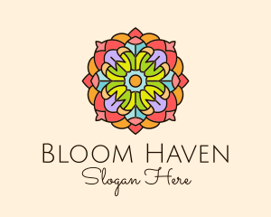 Floral Stained Glass logo design