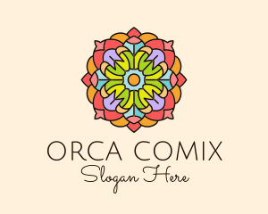 Pattern - Floral Stained Glass logo design